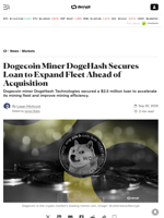 Dogecoin Miner DogeHash Secures Loan to Expand Fleet Ahead of Acquisition - Decrypt
