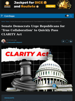 Senate Democrats Urge Republicans for ‘True Collaboration’ to Pass CLARITY Act