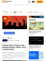 China Eyes Faster De-Dollarization With SCO Leadership – Economics Bitcoin News