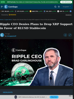 Ripple CEO Denies Plans to Drop XRP Support in Favor of RLUSD Stablecoin