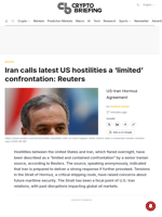 Iran calls latest US hostilities a 'limited' confrontation: Reuters