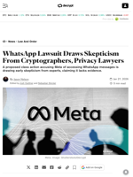WhatsApp Lawsuit Draws Skepticism From Cryptographers, Privacy Lawyers - Decrypt