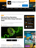 Bitcoin Price Reclaims $70,000 After Deep February Slide