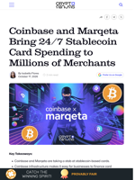 Coinbase and Marqeta Bring 24/7 Stablecoin Card Spending to Millions of Merchants