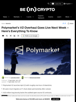Polymarket’s Biggest Update Goes Live Soon, What to Expect?