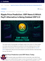 Ripple Price Prediction: XRP News & Which PayFi Alternative Is Being Dubbed XRP 2.0