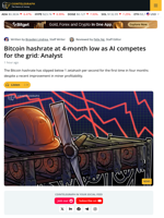 Bitcoin Hashrate Falls Under 1 ZH/s For First Time in Months