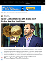 Ripple CEO Garlinghouse & US Digital Asset Advisor Headline Swell Event