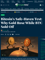 Gold Climbs as Bitcoin Sells Off: The Safe‑Haven Test
