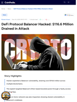 DeFi Protocol Balancer Hacked: $116.6 Million Drained in Attack