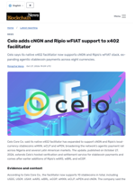 Celo adds cNGN and Ripio wFIAT support to x402 facilitator - Blockchain.News