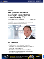 SEC plans to introduce innovation exemption for crypto firms by EOY