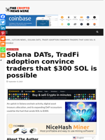 Solana DATs, TradFi adoption convince traders that $300 SOL is possible - The Crypto News Wire
