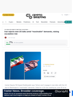 Iran rejects new US talks amid 