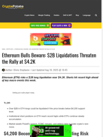 Ethereum Bulls Beware: $2B Liquidations Threaten the Rally at $4.2K