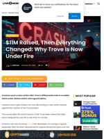 Crypto News: Trove Accused After $11M Raise Ends in Token Crash