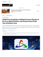ATOM Price Prediction: Selling Pressure Mounts at $1.73 as MACD Flatlines and Analyst Eyes $1.85 Year-End Base Case - Blockchain.News