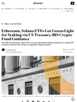 Ethereum, Solana ETFs Get Green Light for Staking via US Treasury, IRS Crypto Fund Guidance - Decrypt