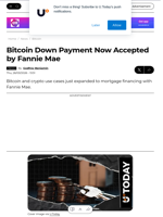 Bitcoin Down Payment Now Accepted by Fannie Mae - U.Today