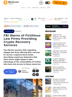 FBI Warns of Fictitious Law Firms Providing Crypto Recovery Services – Security Bitcoin News