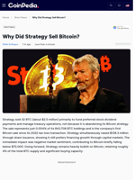 Why Did Strategy Sell Bitcoin?