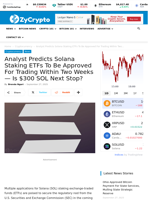 Analyst Predicts Solana Staking ETFs To Be Approved For Trading Within Two Weeks — Is $300 SOL Next Stop? ⋆ ZyCrypto