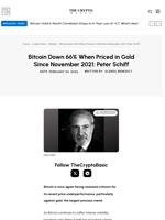 Bitcoin Down 66% When Priced in Gold Since November 2021: Peter Schiff