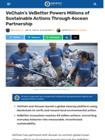 VeChain's VeBetter Powers Sustainable Actions with 4ocean