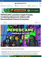 PEPESCAPE Launches Crypto Presale, Combining Memecoin Culture with Decentralized Finance Ecosystem - TheNewsCrypto