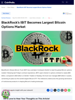 BlackRock’s IBIT Becomes Largest Bitcoin Options Market