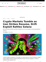Crypto Markets Tumble as Iran Strikes Resume, Drift Exploit Rattles Solana - 
