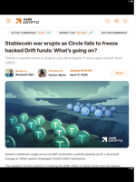 Stablecoin war erupts as Circle fails to freeze hacked Drift funds: What's going on? - AMBCrypto