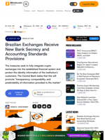 Brazilian Exchanges Receive New Bank Secrecy and Accounting Standards Provisions – Regulation Bitcoin News