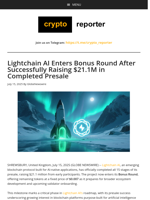 Lightchain AI Enters Bonus Round After Successfully Raising $21.1M in Completed Presale