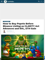 How to Buy Pepeto Before Binance Listing as CLARITY Act Advances and SOL, ETH Gain - TechBullion