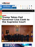 Trump Takes Fed Governor Lisa Cook to the Supreme Court - The Crypto News Wire