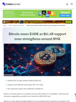 Bitcoin rally eyes $100K with strong support near $95K