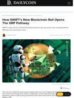 How SWIFT’s New Blockchain Rail Opens The XRP Pathway - DailyCoin
