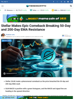 Stellar Makes Epic Comeback Breaking 50-Day and 200-Day EMA Resistance - TheNewsCrypto