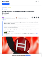 HBAR Price Struggles: Weak Demand Signals Potential Decline