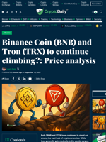 Binance Coin (BNB) and Tron (TRX) to continue climbing?: Price analysis - Crypto Daily