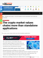The crypto market values chains more than standalone applications - The Crypto News Wire