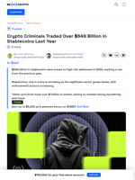 Crypto Criminals Moved $649 Billion in Stablecoins Last Year