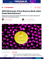Will Ethereum Price Bounce Back after Peak Bearishness? | Coinspeaker