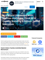 In a World Obsessed With Memes and Hype, Ozak AI Is Quietly Building a Billion-Dollar Narrative | Live Bitcoin News