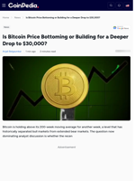 Is Bitcoin Price Bottoming or Building for a Deeper Drop to
$30,000?