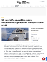 US intensifies naval blockade enforcement against Iran in key maritime areas