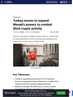Turkey moves to expand Masak's powers to combat illicit crypto activity