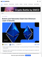 Buterin and Yakovenko Clash Over Ethereum Layer-2 Security - BeInCrypto