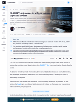 CLARITY Act moves to a fight between cops and coders